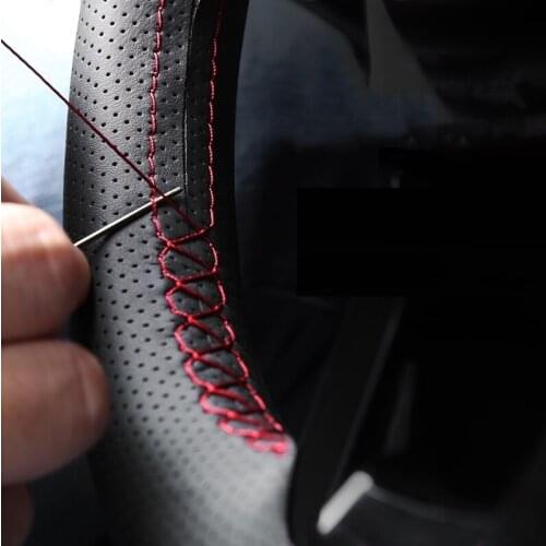 Genuine Leather Steering Wheel Cover for Volkswagen VW Golf 7 Mk7 New Polo Jetta Passat B8 Bore Tiguan Sharan Touran Accessories