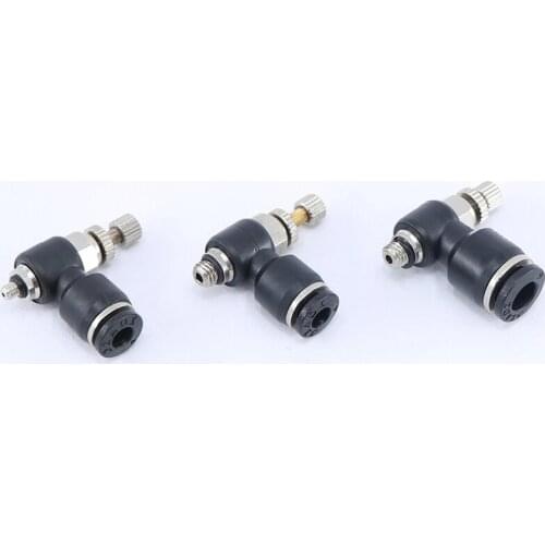 Black SL Series Pneumatic Valve Male Thread cylinder throttle for 4/6/8/10 mm