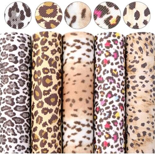 David accessories 5pcs/set A5 15*21cm Leopard Synthetic Leather Set Brown Series Faux Leather Fabric DIY Bow Earring,1Yc9942