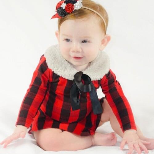 Childrens wear hot style spring and autumn gingham skirt jumpsuit Kids girl baby long sleeve climbing Clothes RM19069