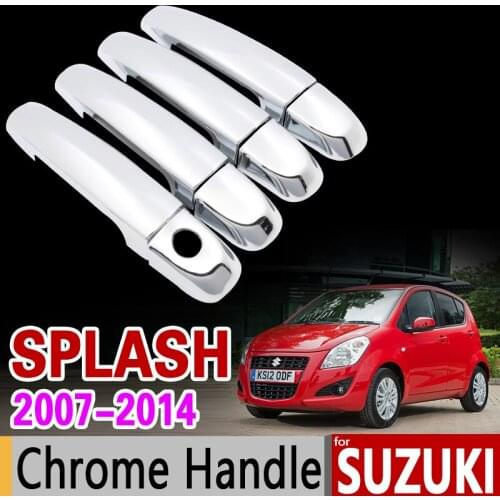 For Suzuki Splash 2007 -2014 Chrome Handle Cover Trim Set of 4Door 2008 2009 2010 2011 2012 2013 Accessories Sticker Car Styling