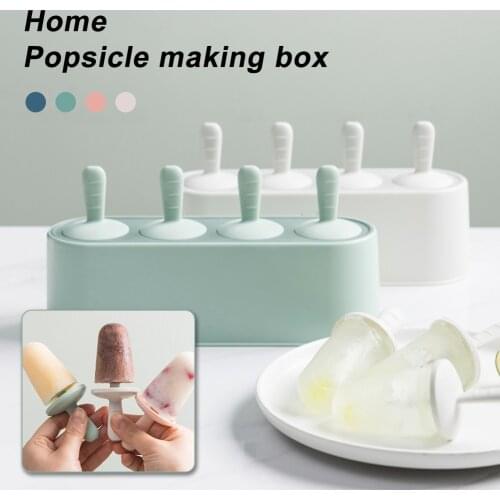 Homemade Ice Cream Molds non-stick Silicone Reusable DIY Tray Holders Molds Ice Box Ice Molds Dessert Freezer Juice Maker