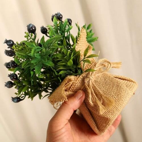 Simulation Linen Potted Fake Flower Decoration Table Bouquet 22cm New American Pastoral Style