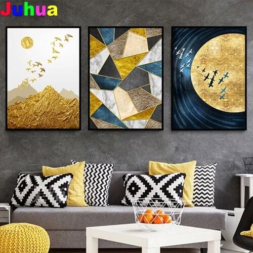 Abstract landscape mural geometry 5d Diamond Painting Full Drill mosaic moon Diamond Embroidery home decor nordic painting