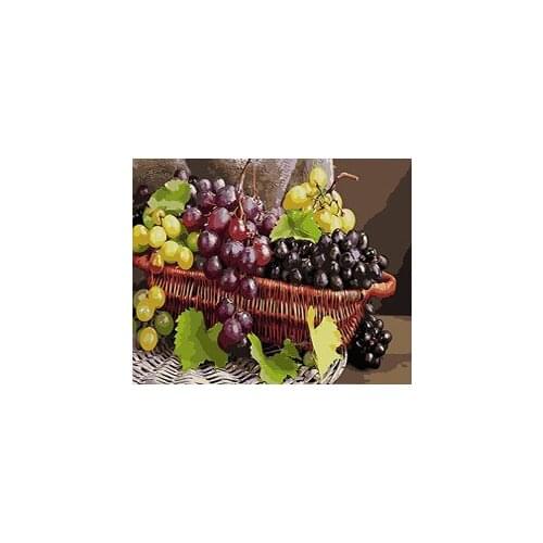 MaHuaf-W224 grapes in the basket painting by numbers on canvas nordic decoration wall acrylic painting for living room