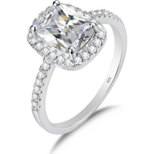 Szjinao 14K White Gold Ring Diamond For Women Wedding Engagement Finger Rings 925 Sterling Silver Cute Romantic Gemstone Jewelry