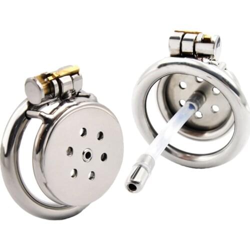 Stainless steel short Chastity cage urethral sound metal penis lock ring stretcher BDSM bondage sadism restraint sex toy for man