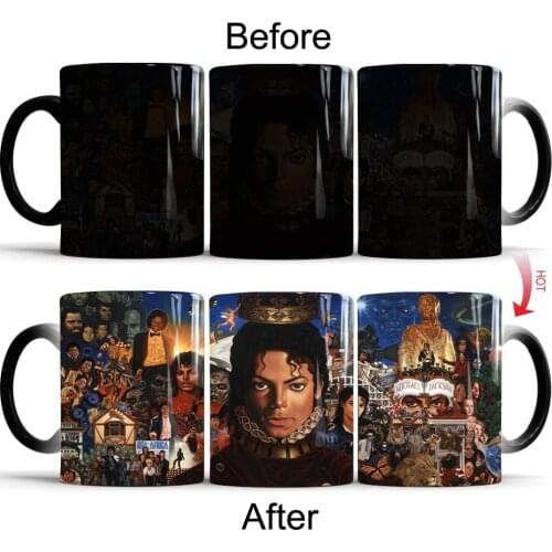 Michael Jackson 11oz Ceramic Color Changing Coffee Mug Magic Tea Cup