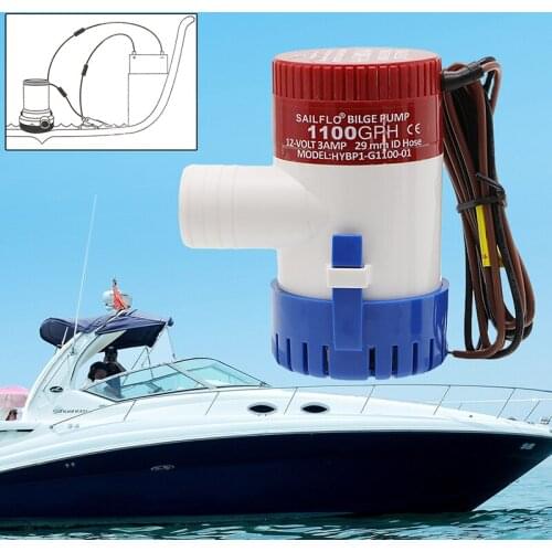 1100GPH 12V Bilge Pump 3AMP 12N Marine Water Pump Submersible Yacht Boat