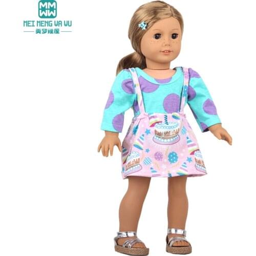 Clothes for doll fit American doll accessories Fashion Strap skirts, jackets, dresses, shoes Girls gift