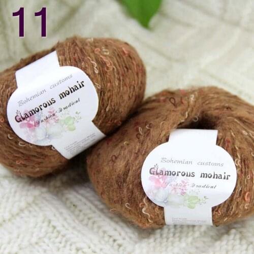 Sale 2SkeinX50gr Luxury Fluffy Soft NEW MOHAIR Shawls Hand Knit Crochet Yarn Tan 825-11-2