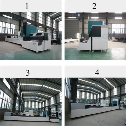 Unloading 6m 1000w 1500w pipe tube fiber laser cutting machine for round mild steel