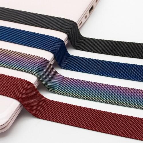 GOOSUU 44mm Milanese Stainless Steel Watchband for Apple Watch Series SE 40mm 42mm 38mm Accessories Magnetic Loop Purple