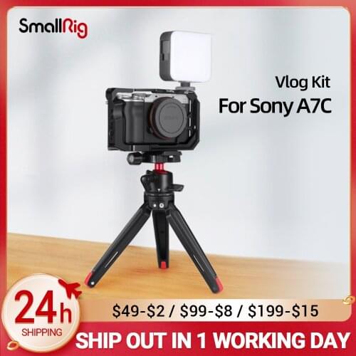 SmallRig Lightweight Vlog Kit For Sony A7C Camera cage Set With Tabletop Mini Tripod Panoramic Ball Head Rig Set 3134