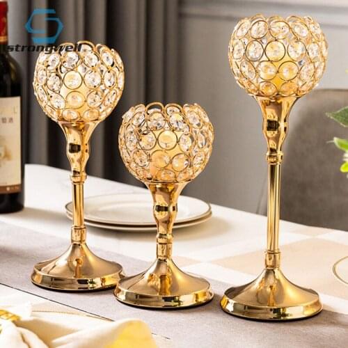 Strongwell Wedding Decoration Crystal Candle Holder Home Supplies Decoration Ornament Dinner Party Light Props Decor Candlestick
