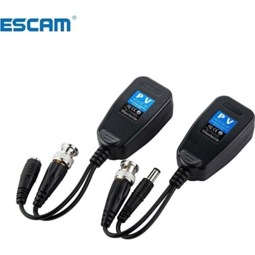 ESCAM 5Pairs 10Pieces 1CH Passive Balun RJ45 CCTV Balun Video Balun Transceiver Supply Power For HDCVI/HDTVI/AHD Analog Camera