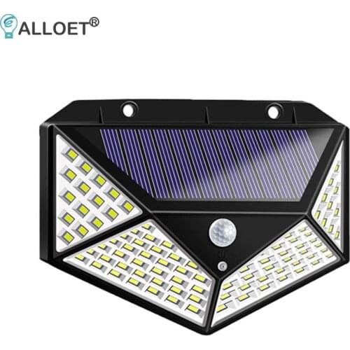 100LED Outdoor Solar Light Solar Wall Lamp Waterproof PIR Motion Sensor Garden Light Solar Powered Sunlight