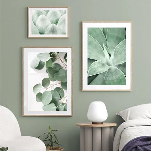 Green Plant Abstract Lines Vintage Poster Nordic Posters And Prints Wall Art Canvas Painting Wall Pictures For Living Room Decor