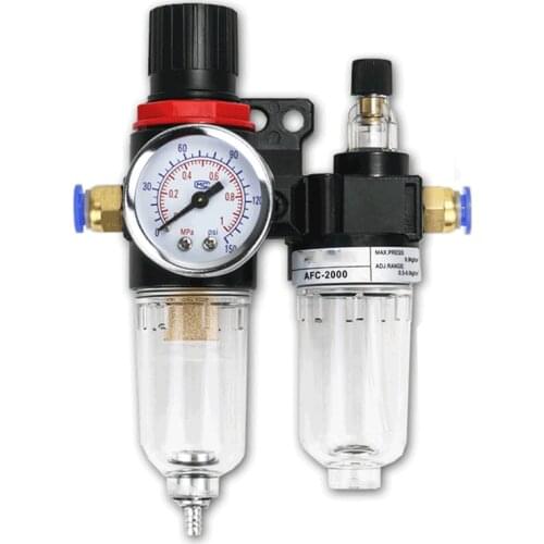 AFC2000 1/4" air compressor oil water separator filter regulator trap Plastic Copper Core Air Compressor Pressure Reducing Valve