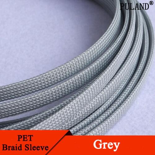 40mm Braided Expandable Sleeve PET Tight Wire Wrap High Density Insulated Cable Harness Line Protector Cover Sheath Single Color