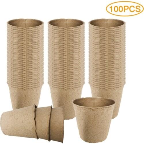 10/50/100PCS Peat Pots For Seedlings Gardening Seed Starter Tray Kit Biodegradable Plant Starting Pots 6CM/8CM