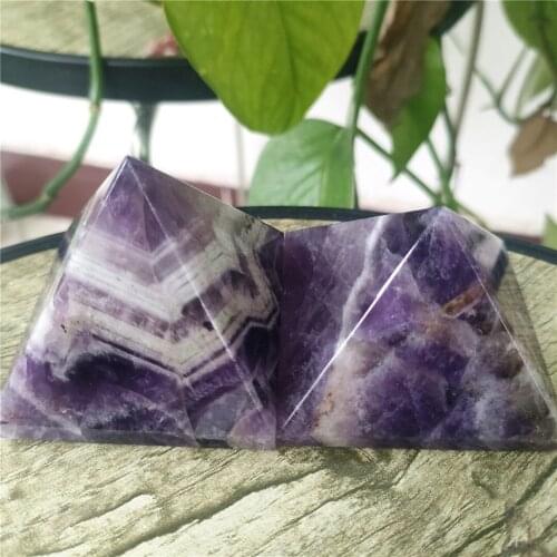 2pcs Natural Dream Amethyst Crystal Pyramid Ametist Quartz Gem Stone Point Mineral Egyptian crystals Healing