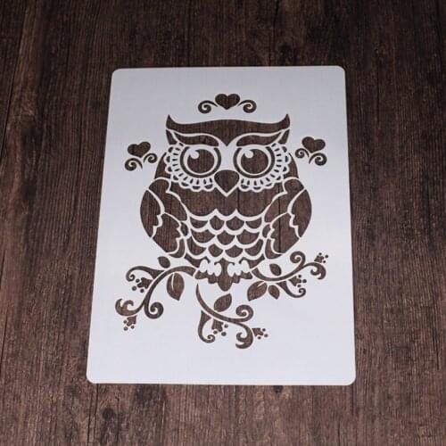 2pc Owl tree Stencil Decor DIY Walls Layering Painting Template Printing Inkjet Scrapbook Coloring Embossing Reusable 21*29.7cm