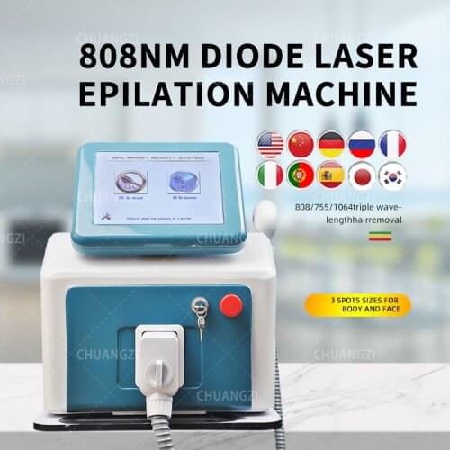 2021 Best 800W 3 Wavelength 808nm diode laser hair removal machine Germany bar 808nm diode hair removal laser beauty machine