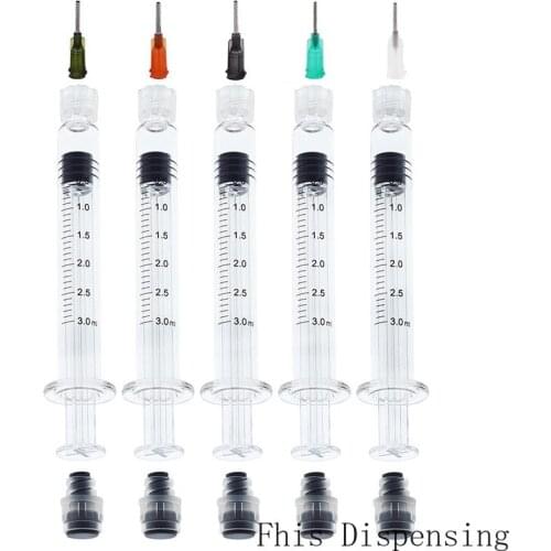 3ml (Gray Piston) Luer Lock Syringe and Needle Reusable Pack of 10