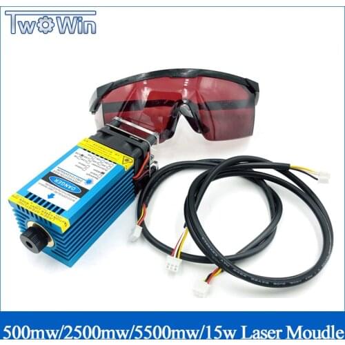 500mw 2500mw 5500mw15000mw 33mm Adjustable Blue Laser Module CNC Laser Engraving PWM/TTL Module Laser Cutter for CNC 3018 pro