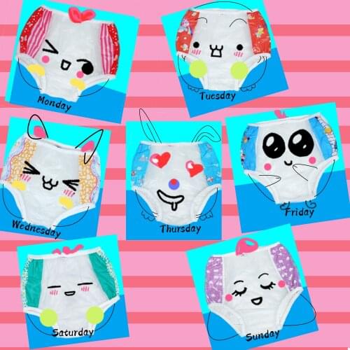 Abdl adult baby diapers pvc reusable diaper full printed pattern Babies diapers panties onesize ddlg bebe Baby washable diaper