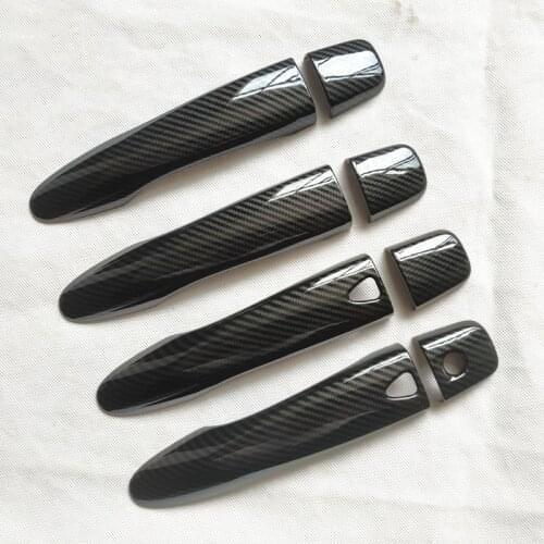 For Nissan Tiida Pulsar C13 accessories door handle cover trim handles covers plastic Imitation carbon fiber