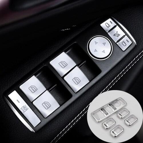 Car Door Glass Window Lifter Buttons Decoration Cover Sequins for Mercedes Benz GLK/GLE/GLS/GLA/CLA/CLS/G500/ML/GL/A/B/C/E Class