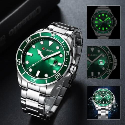 CURREN Top Brand Mens Watch 30m Waterproof Date Wristwatch Male Fashion Sport Stainless Steel Quartz Clock Relogio Masculino