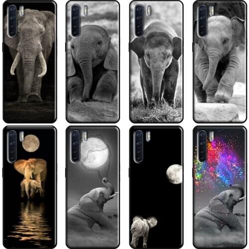 Baby Elephant Moon Soft For OPPO A53 A31 A5 A9 2020 A1K A3S A5S A15 A52 A72 A91 F5 F7 Reno 4 Pro 2Z Case