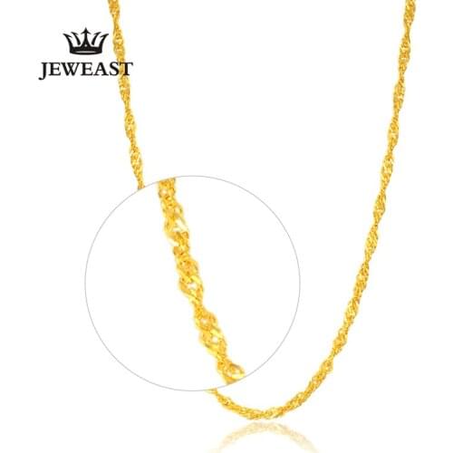 DCZB 24K Pure Gold Necklace Real AU 999 Solid Gold Chain Nice Water Ripple Upscale Trendy Classic Fine Jewelry Hot Sell New 2020