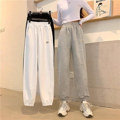 Spring Autumn Casual pants Women High Waist Wide Leg Sweat Pants Women Pants Custom Swearshirt Pents Casual Loose Baggy Pants
