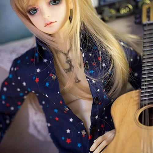 D03-P445 children toy BJD DD SD MSD 1/6 1/4 1/3 dolls clothes Navy blue star shirt 1pcs
