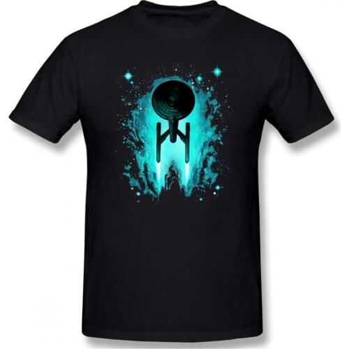 Men Clothing Star Trek Science FictionTV Series Homme T-Shirt VOYAGES IN SPACE Oversize Short Sleeve