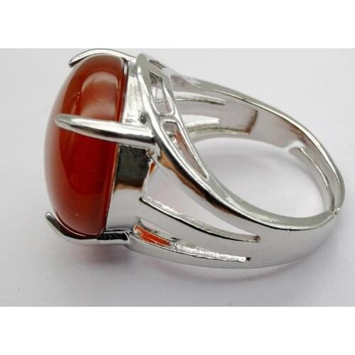 Natural Red Carnelian Stone Round Bead GEM Finger Ring Size 8-9 Jewelry For Gift X223