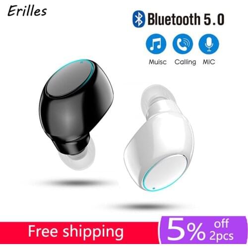 Mini 5.0 Bluetooth Earphone Sport Gaming Headset with Mic Wireless headphones Handsfree Stereo Earbuds For Xiaomi All Phones