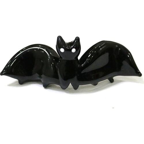 Custom Wholesale Miniature Glass Bat Figurines Cute Animal Ornaments Halloween Party Gifts For Kids Home Room Decor Collection