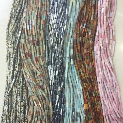 4*13mm Rectangle Natural Stones Bead Genuine Gemstone Dalmatian Jasper DIY Men Women Bracelet Necklace Ear Stud Accessories Make