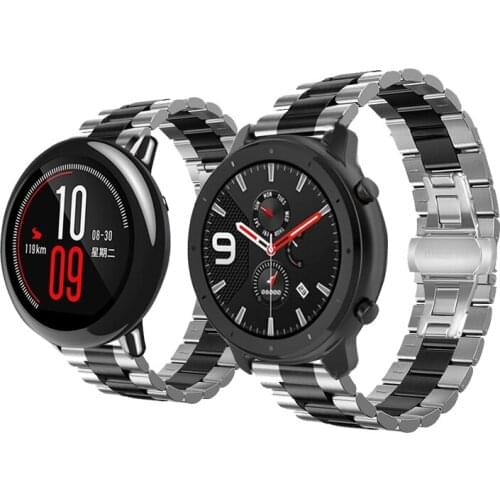 For Huami Stratos Band stainless steel Strap For Xiaomi Amazfit Stratos 2 2S 3 Pace GTR 47mm GTR 2 Watch Replacement Bracelet