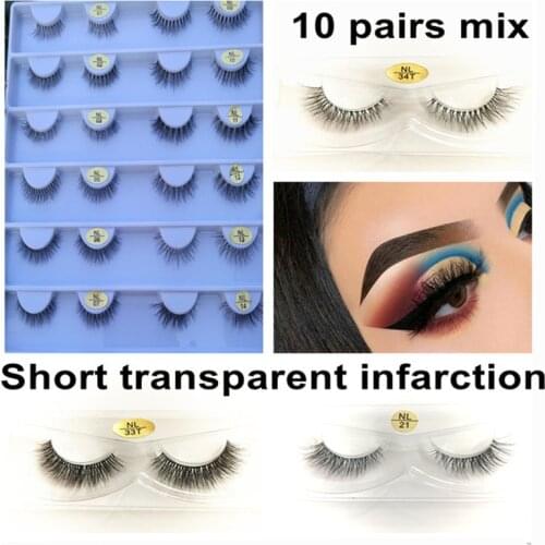 Mix 10 pairs Mink Eyelashes 3D False lashes Thick Crisscross Makeup Eyelash Extension Natural Volume Soft Fake Eye Lashes