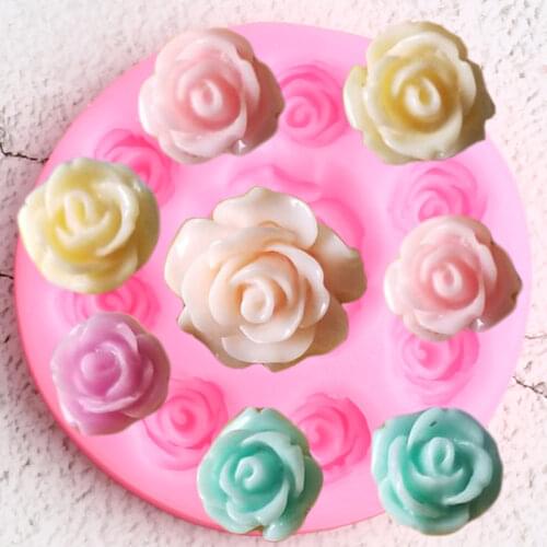 Rose Flower Silicone Molds DIY Party Cupcake Topper Fondant Sugarcraft Cake Decorating Tools Candy Clay Chocolate Moulds