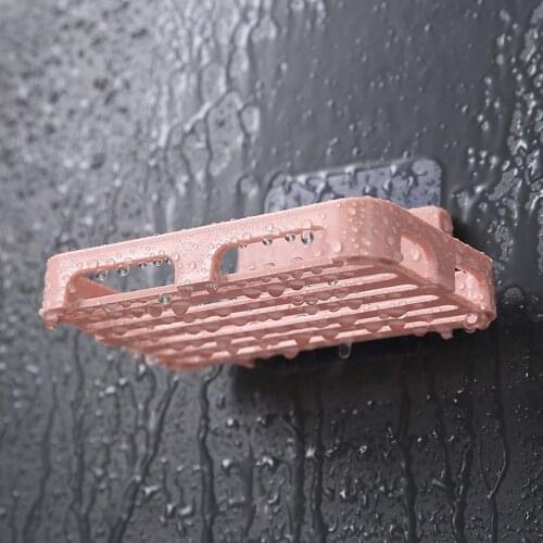 Self Adhesive Wall Mounted Hollow out Soap Holder Soap Sponge Dish Bathroom Accessories Soap