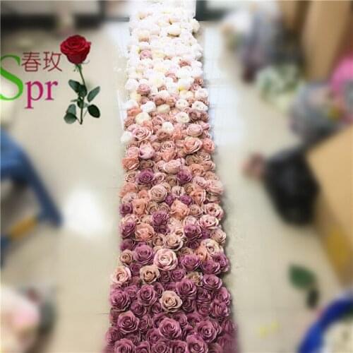 SPR 2*2.4m Free Shipping silk wedding ombre flower wall wedding backdrop artificial flower row and arch decorative flore