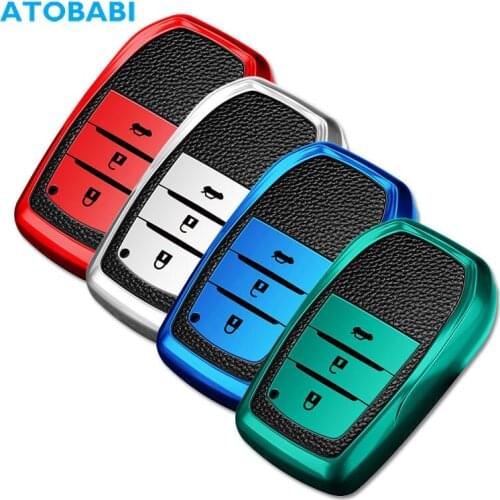 TPU Leather Car Key Cover For Toyota RAV4 Land Cruiser Reiz 86 New Corolla Crown Prado Smart Keychain Remote Fob Protector Case