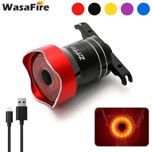 Smart Bike Tail Light LED Auto Start Stop Bicycle Taillight USB Rechargeable MTB Rear Lights Brake Sensoring Cycling Lantern